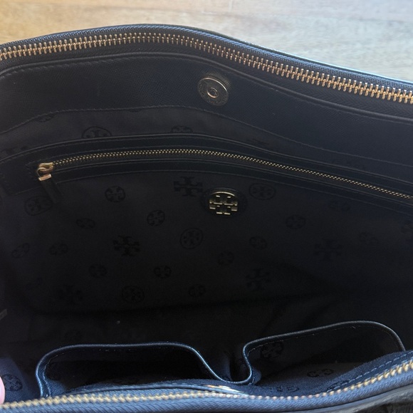 Tory Burch Black Perforated Leather Tote - Picture 4 of 7